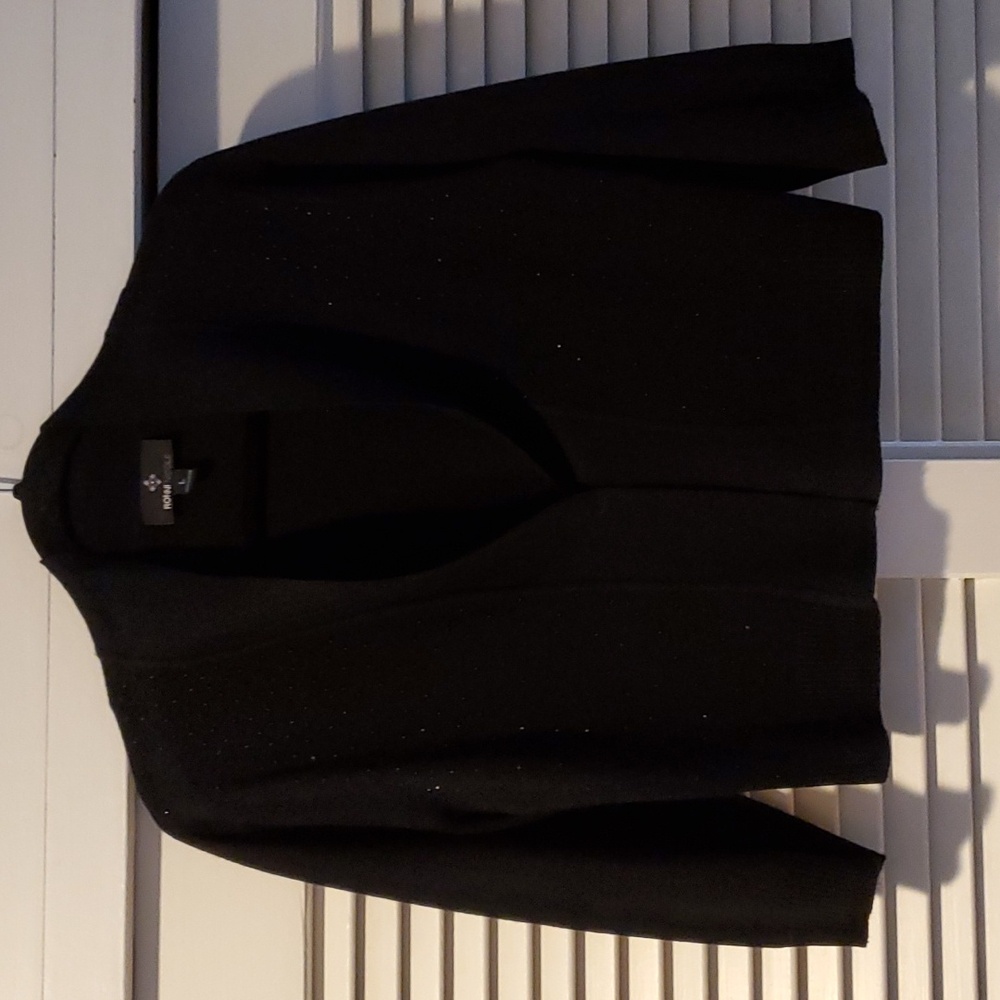 Ronni Nicole Beaded Front Black Sweater Size L